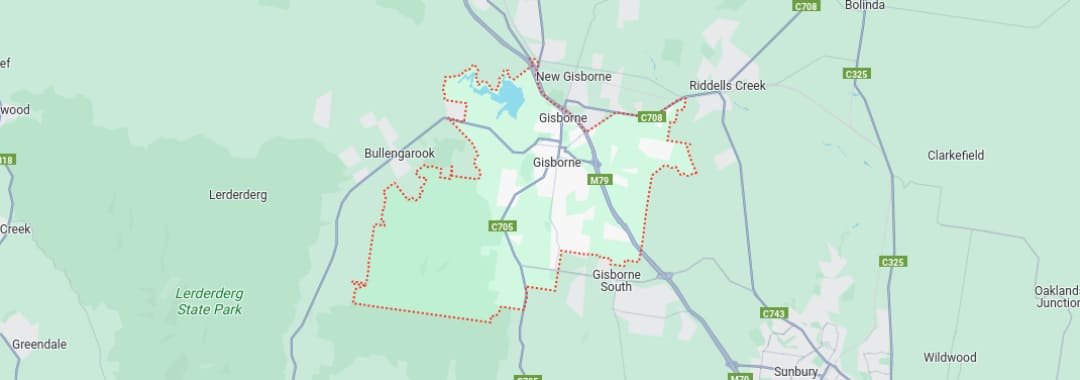 Gisborne, VIC Map
